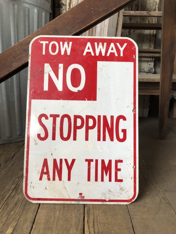 画像1: Vintage Road Sign TOW AWAY NO STOPPING ANY TIME (A219)