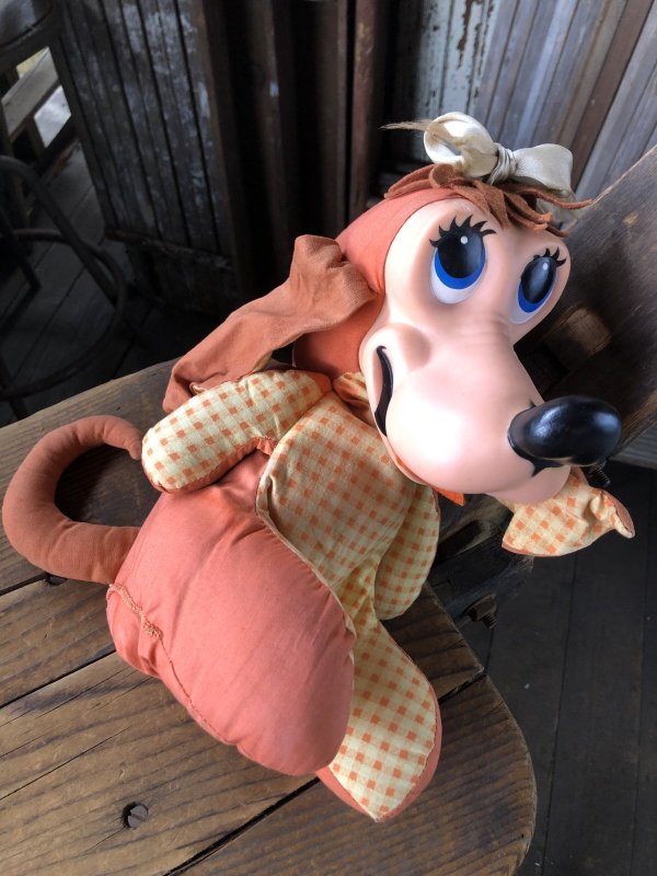 画像12: 60s Vintage T Bone Dog Pull String Plush Doll by Matte (A226)