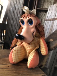 60s Vintage T Bone Dog Pull String Plush Doll by Matte (A226)