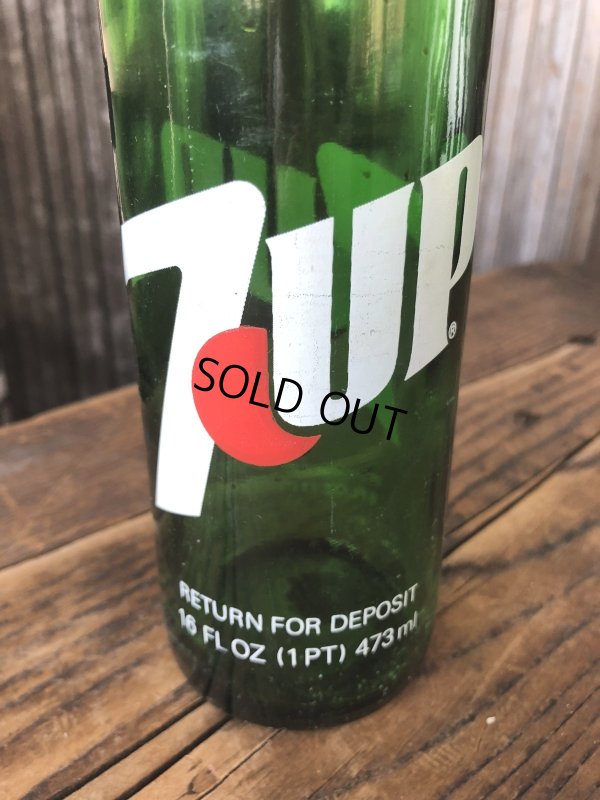 画像6: 70s Vintage 7UP Soda Green Glass Bottle 16FL OZ (A229) 