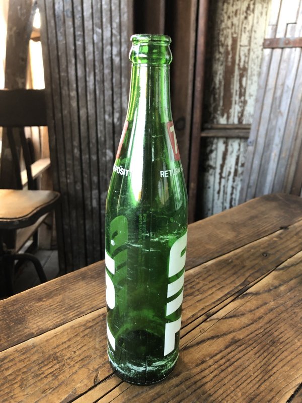 画像4: 70s Vintage 7UP Soda Green Glass Bottle 16FL OZ (A232) 