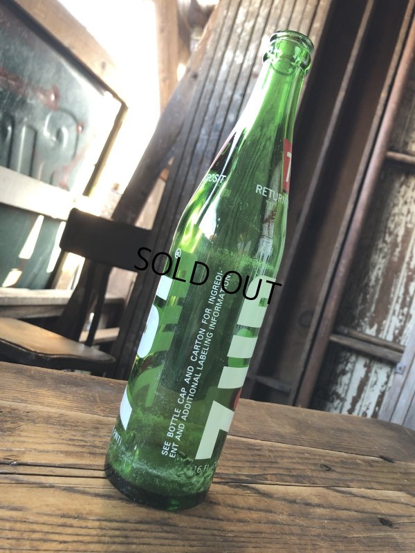 画像2: 70s Vintage 7UP Soda Green Glass Bottle 16FL OZ (A233) 