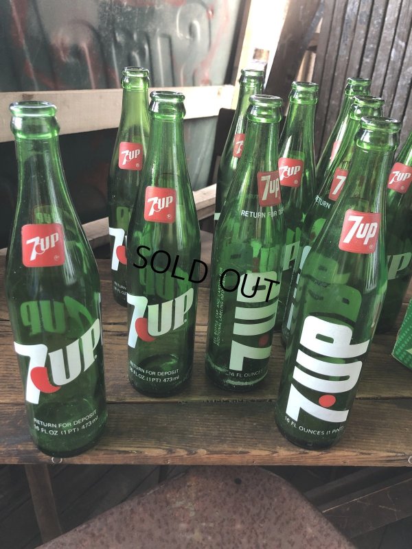 画像11: 70s Vintage 7UP Soda Green Glass Bottle 16FL OZ (A233) 