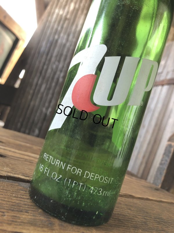 画像6: 70s Vintage 7UP Soda Green Glass Bottle 16FL OZ (A231) 