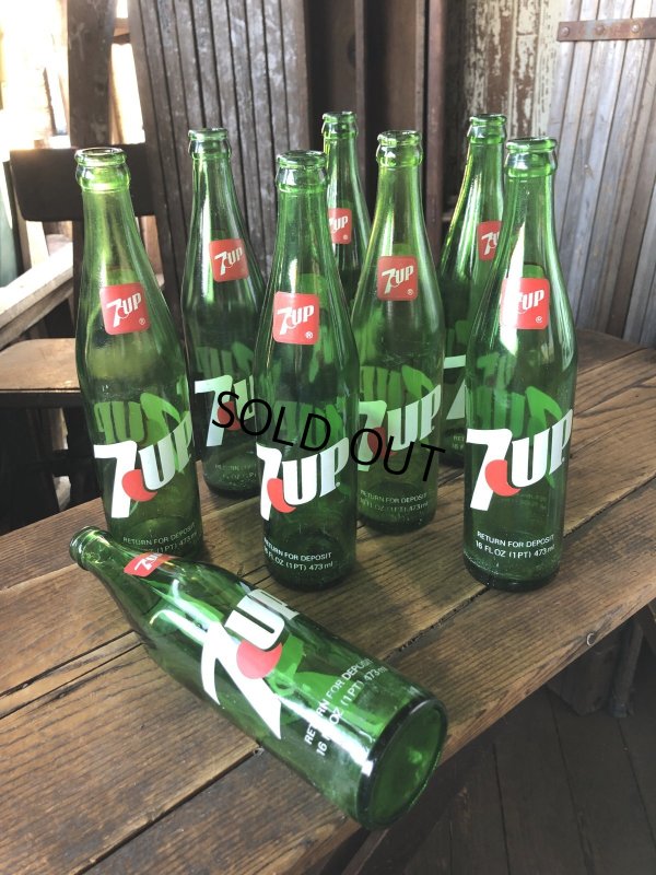 画像8: 70s Vintage 7UP Soda Green Glass Bottle 16FL OZ (A231) 
