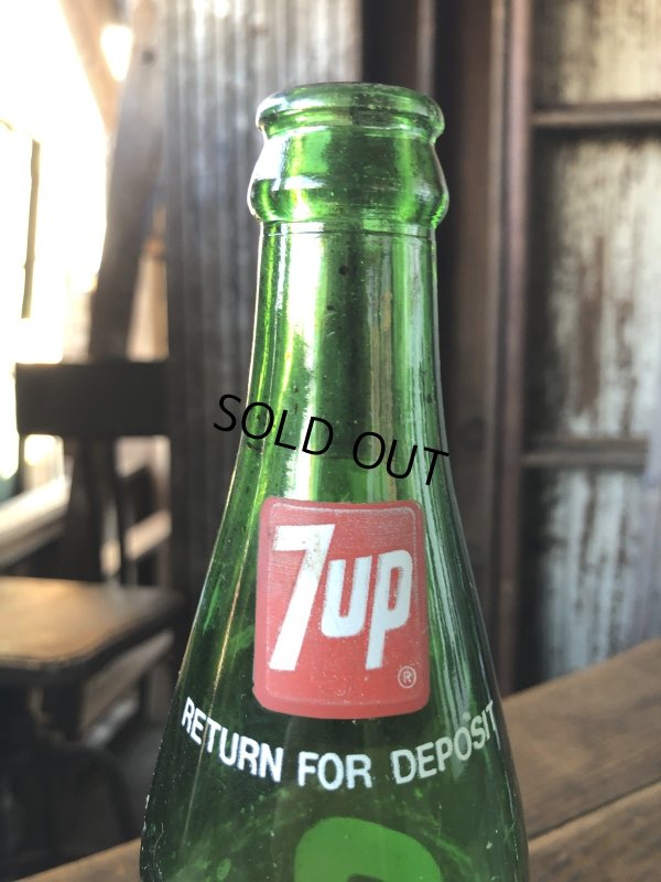 画像5: 70s Vintage 7UP Soda Green Glass Bottle 16FL OZ (A232) 