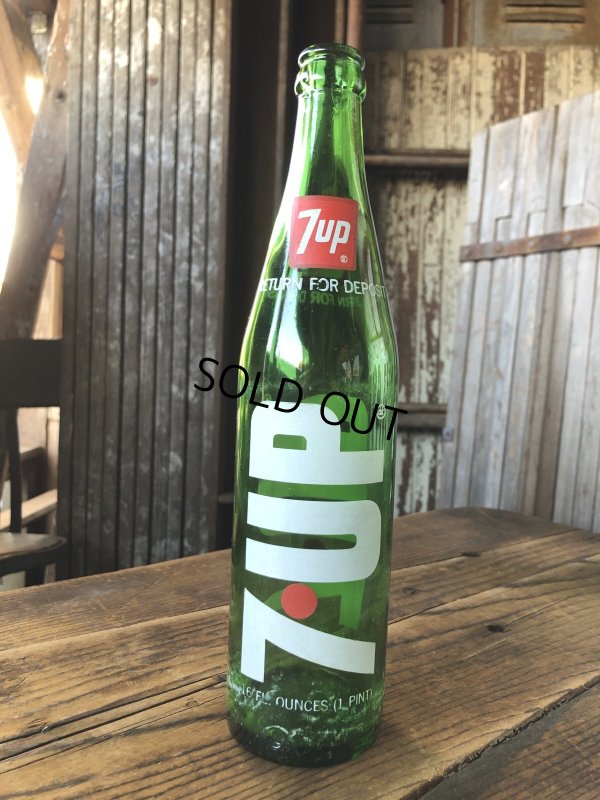 画像3: 70s Vintage 7UP Soda Green Glass Bottle 16FL OZ (A233) 