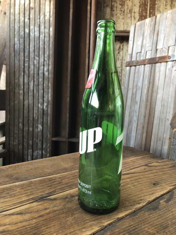 画像4: 70s Vintage 7UP Soda Green Glass Bottle 16FL OZ (A230) 