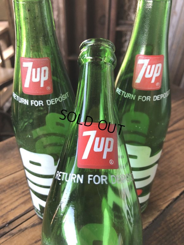 画像10: 70s Vintage 7UP Soda Green Glass Bottle 16FL OZ (A233) 