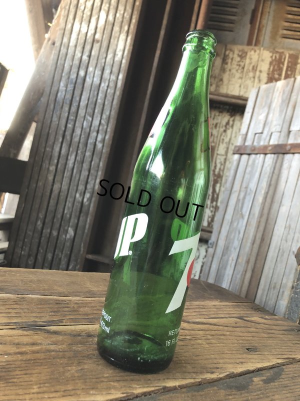 画像2: 70s Vintage 7UP Soda Green Glass Bottle 16FL OZ (A229) 