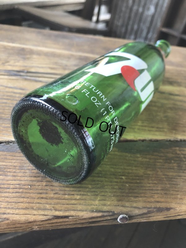 画像7: 70s Vintage 7UP Soda Green Glass Bottle 16FL OZ (A229) 