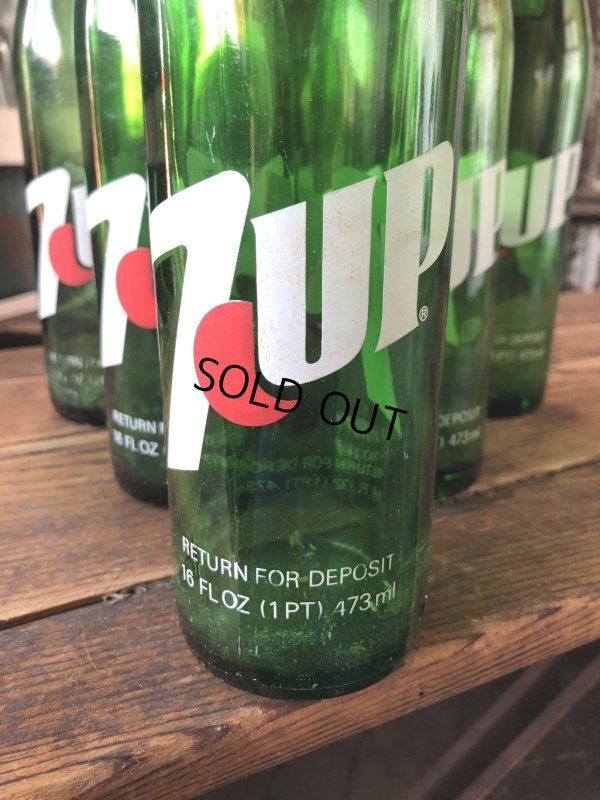 画像9: 70s Vintage 7UP Soda Green Glass Bottle 16FL OZ (A231) 