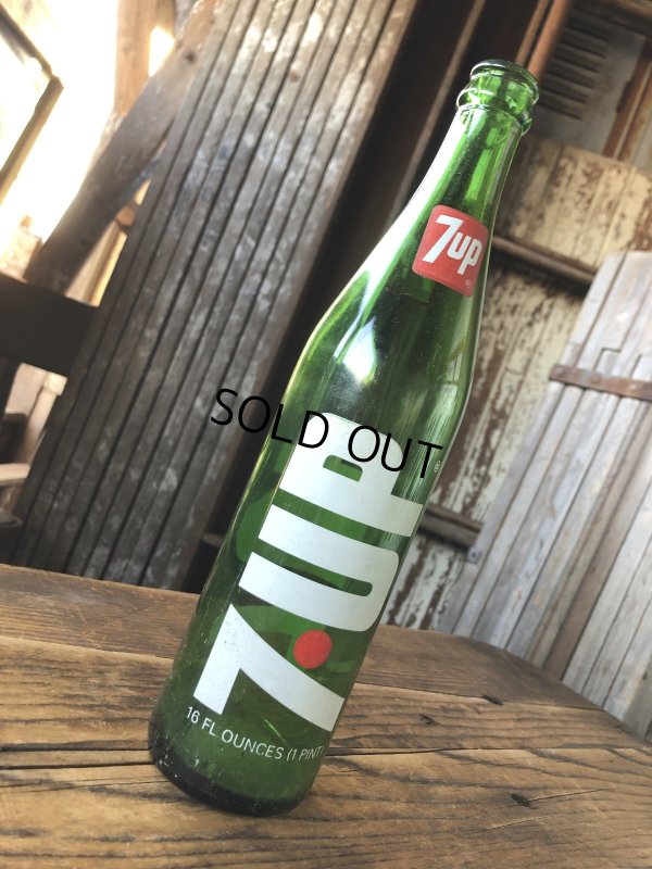画像3: 70s Vintage 7UP Soda Green Glass Bottle 16FL OZ (A235) 