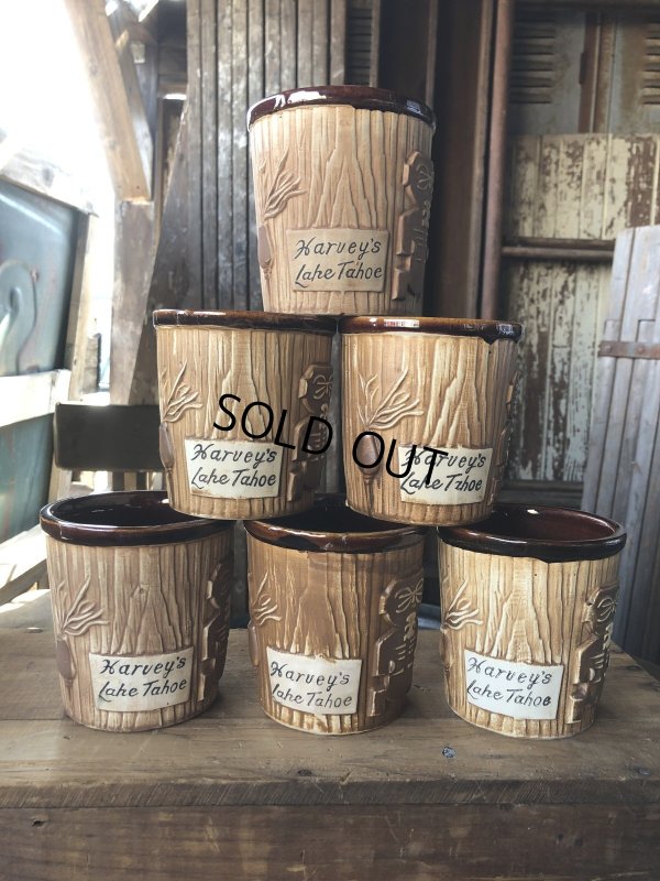 画像20: 60s Vintage Hawaiiana Harveys Lake Tahoe Tiki Barrel Mug (A239)