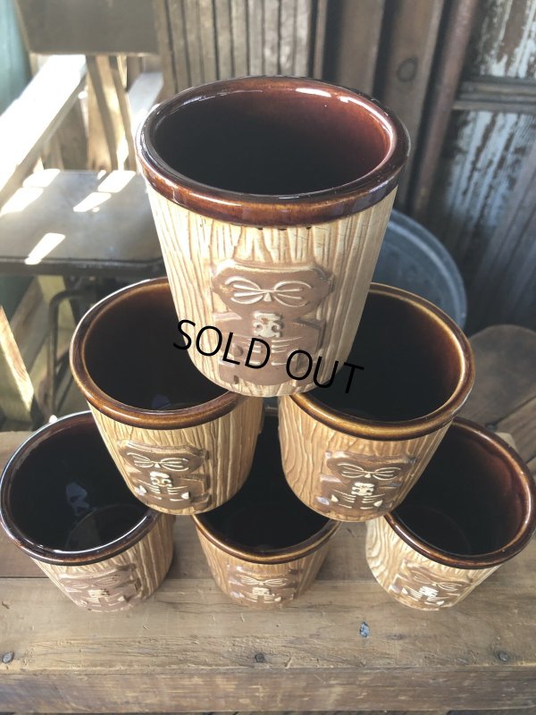 画像16: 60s Vintage Hawaiiana Harveys Lake Tahoe Tiki Barrel Mug (A239)