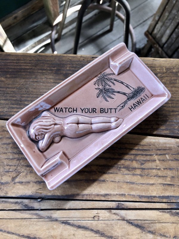 画像6: Vintage Hawaiiana Collectible Souvenir Ashtray WATCG YOUR BUTT HAWAII (A241)