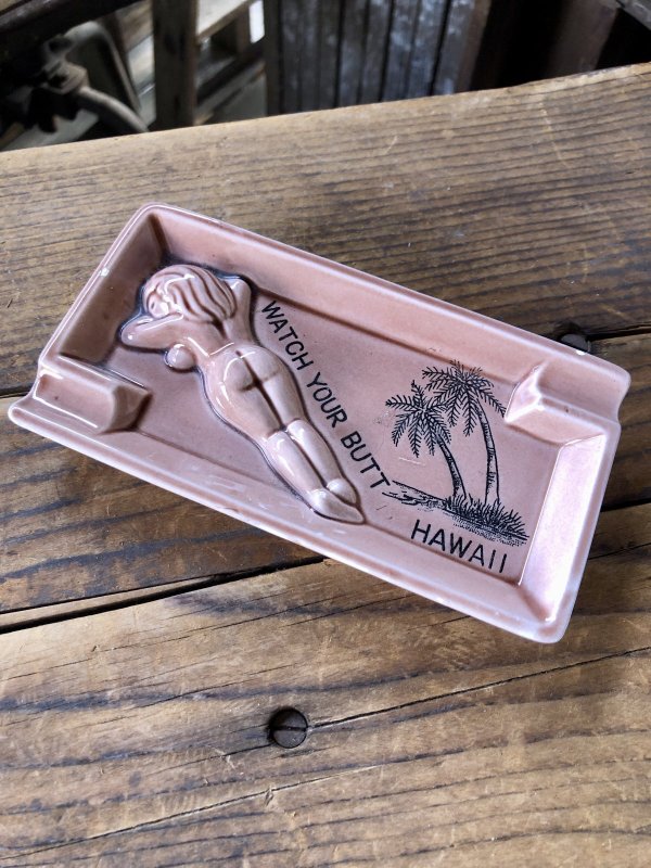 画像2: Vintage Hawaiiana Collectible Souvenir Ashtray WATCG YOUR BUTT HAWAII (A241)