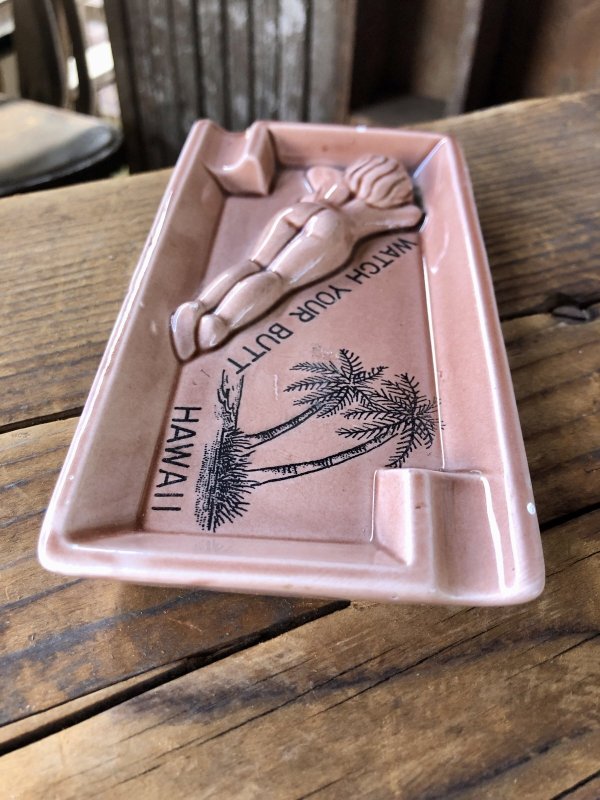 画像3: Vintage Hawaiiana Collectible Souvenir Ashtray WATCG YOUR BUTT HAWAII (A241)