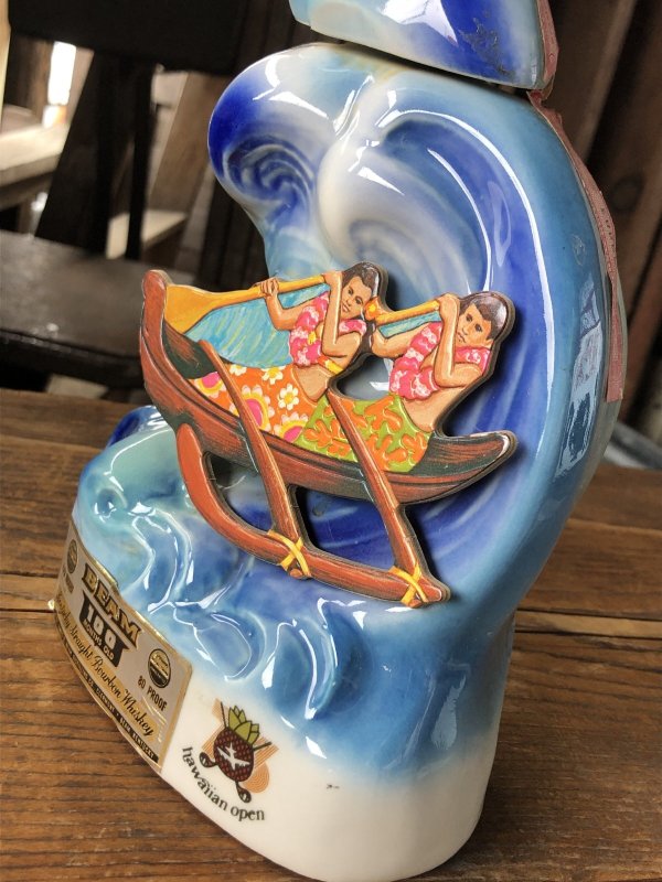 画像9: 70s Vintage Jim Beam for UNITED AIRLINES Hawaiian Open Golf Tournament Ceramic Decanter (A247)