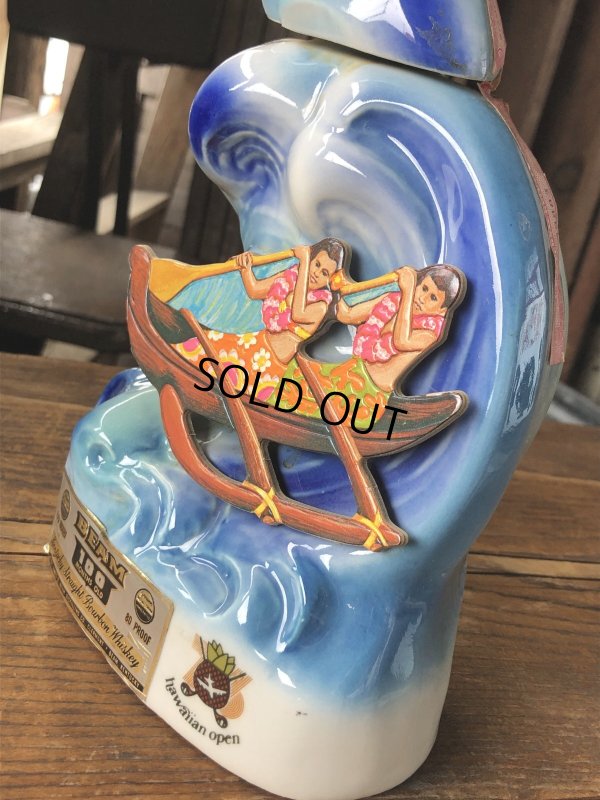 画像9: 70s Vintage Jim Beam for UNITED AIRLINES Hawaiian Open Golf Tournament Ceramic Decanter (A247)