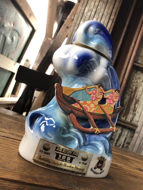 画像11: 70s Vintage Jim Beam for UNITED AIRLINES Hawaiian Open Golf Tournament Ceramic Decanter (A247)