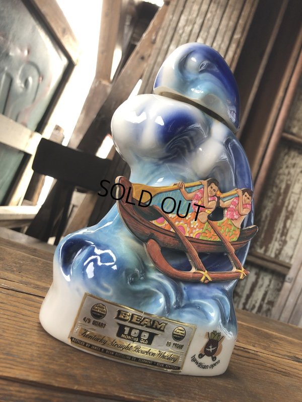 画像11: 70s Vintage Jim Beam for UNITED AIRLINES Hawaiian Open Golf Tournament Ceramic Decanter (A247)