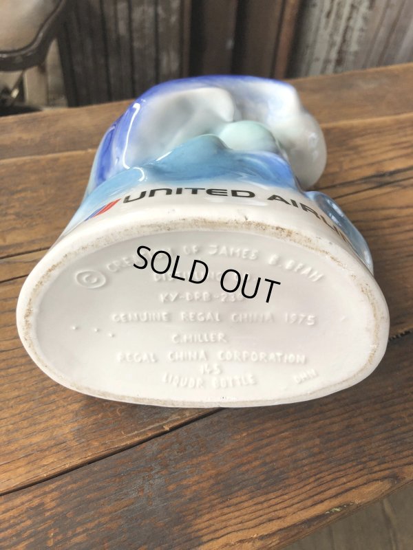 画像14: 70s Vintage Jim Beam for UNITED AIRLINES Hawaiian Open Golf Tournament Ceramic Decanter (A247)