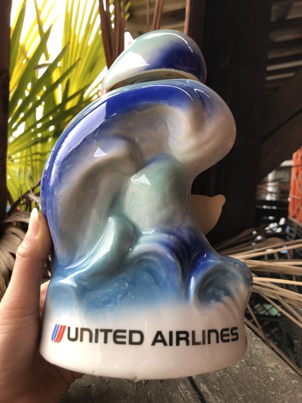 画像16: 70s Vintage Jim Beam for UNITED AIRLINES Hawaiian Open Golf Tournament Ceramic Decanter (A247)
