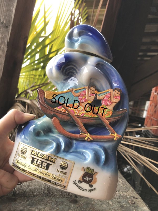 画像15: 70s Vintage Jim Beam for UNITED AIRLINES Hawaiian Open Golf Tournament Ceramic Decanter (A247)