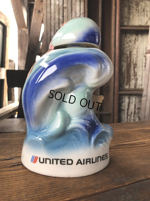 画像3: 70s Vintage Jim Beam for UNITED AIRLINES Hawaiian Open Golf Tournament Ceramic Decanter (A247)