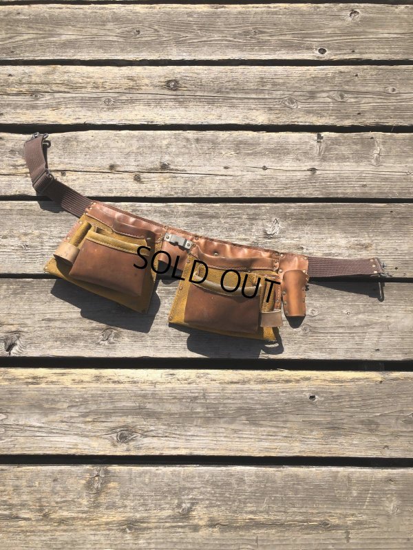 画像11: Vintage Carpenter Leather Tool Belt Pouch (A249)