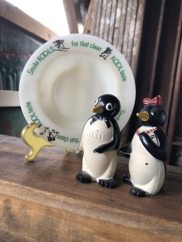 画像10: 50s Vintage Kool Cigarettes Advertising Millie and Willie Penguin Salt/Pepper Shakers (A252)