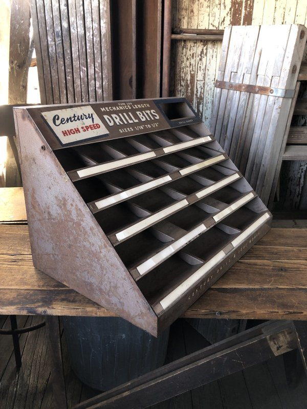 画像2: Vintage Century Drill Bit Hardware Store Display Cabinet (A256)
