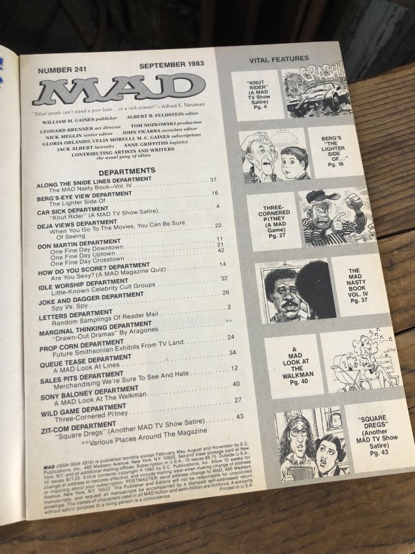 画像4: 1983 Vintage MAD Magazine No.241 Sept. '83 (A262)