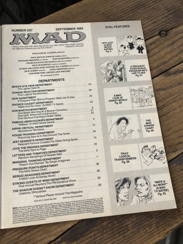 画像4: 1985 Vintage MAD Magazine No.257 Sept. '85 (A278)