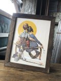 Vintage The Saturday Evening Post Norman Rockwell Art w/Frame (A282)