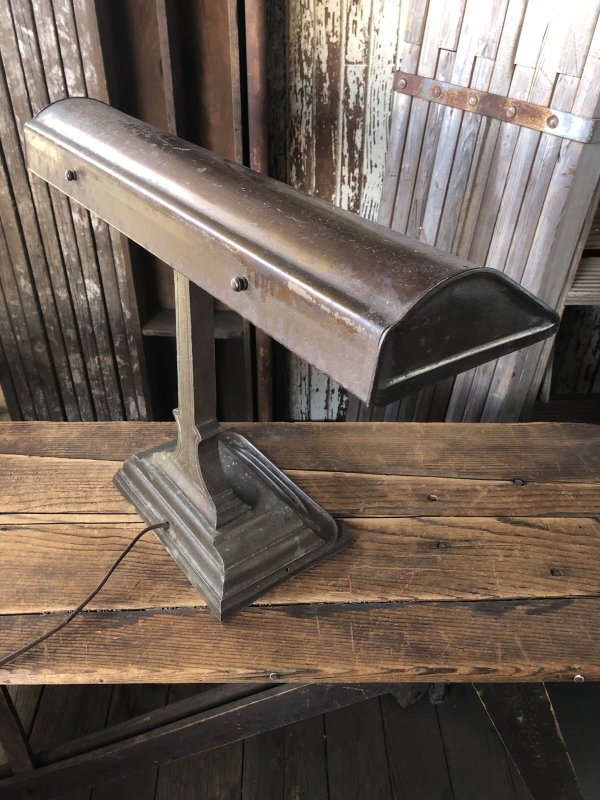 画像14: Vintage Art Deco Bankers Industrial Desk Metal Lamp (A289)