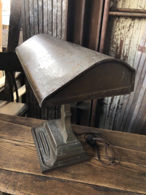 画像15: Vintage Art Deco Bankers Industrial Desk Metal Lamp (A289)