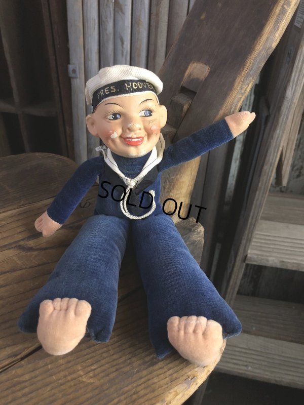 画像2: Vintage Sailor Boy Souvenir Cloth Doll PRES. HOOVER (A296) 