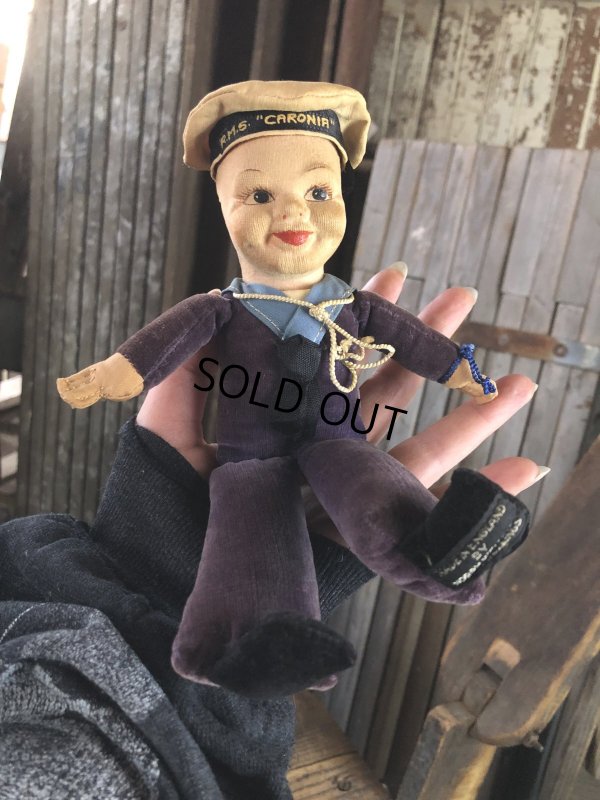 画像1: Vintage Sailor Boy Souvenir Cloth Doll R.M.S. CARONIR (A297) 