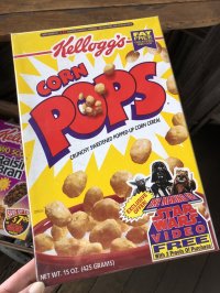 90s Vintage Kellogg's Cereal Box CORN POPPS Star Wars (A299)