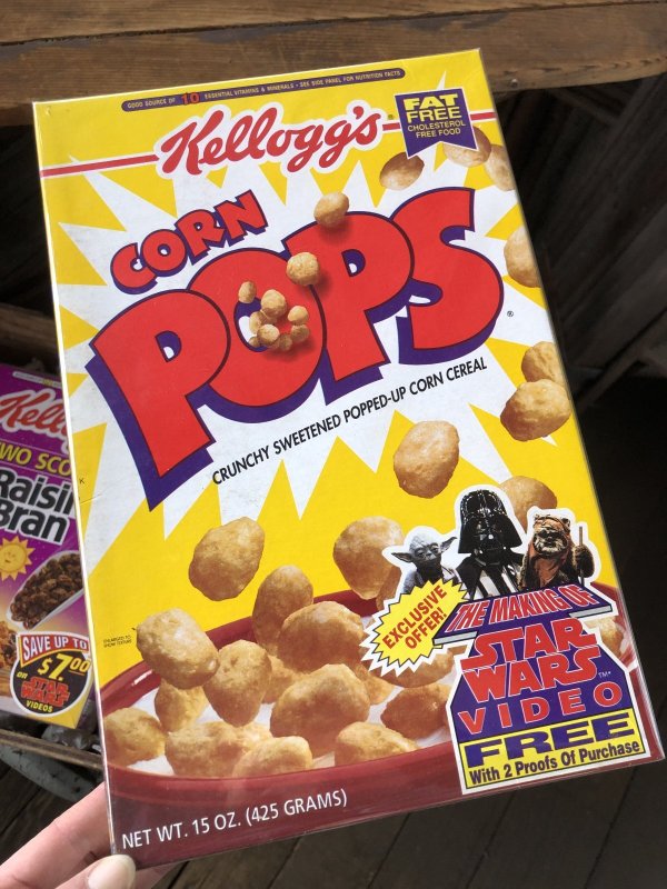 画像1: 90s Vintage Kellogg's Cereal Box CORN POPPS Star Wars (A299)