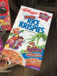 00s Vintage Kellogg's Cereal Box RICE KRISPIES The Grinch (A303)