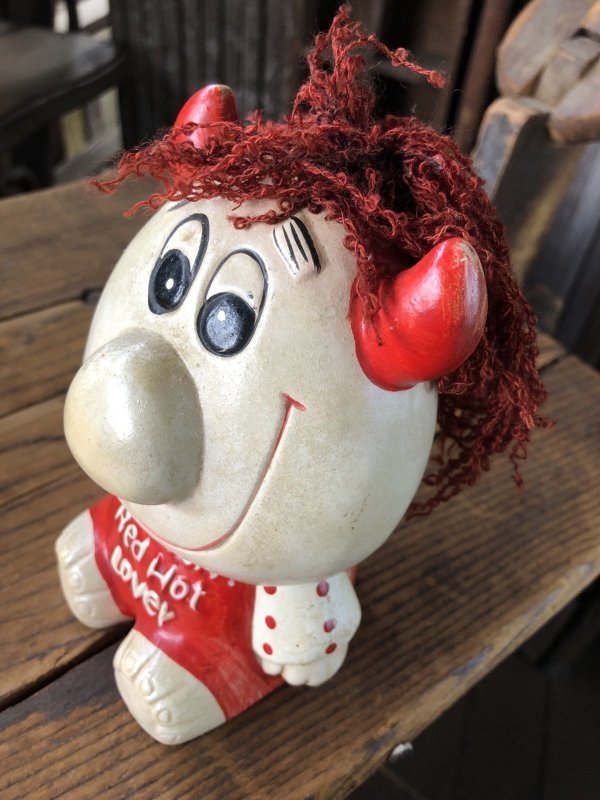 画像8: 70s Vintage Russ Berrie Wilbur Family Wilbur and Friends Ceramic Bank CAUTION Red Hot Lover (A312)