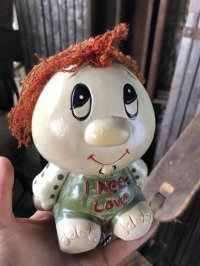 70s Vintage Russ Berrie Wilbur Family Wilbur and Friends Ceramic Bank I Need Love (A309)