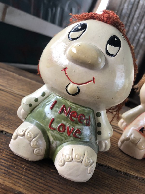画像12: 70s Vintage Russ Berrie Wilbur Family Wilbur and Friends Ceramic Bank I Need Love (A309)