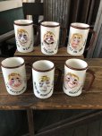 画像1: 50s Vintage Enesco Funny Faces Ceramic Mug SET (A313) (1)