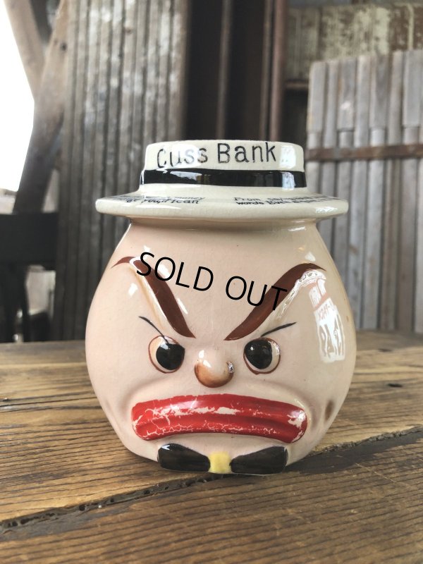 画像1: 50s Vintage Angry Faced Ceramic Cuss Bank (A319)