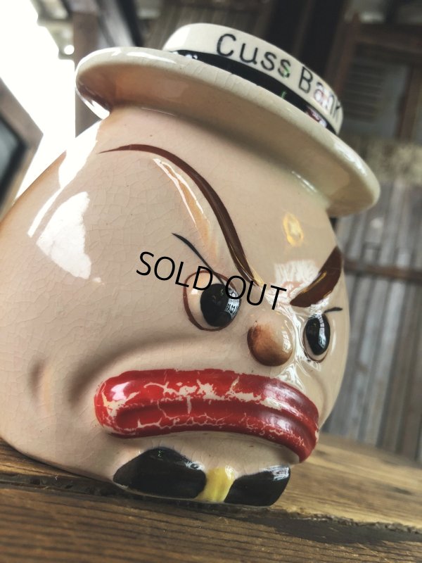 画像9: 50s Vintage Angry Faced Ceramic Cuss Bank (A319)