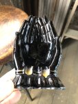 画像2: 50s Vintage Japan Porcelain Black Hand Ashtray Jewelry Trinket Bowl (A320) (2)